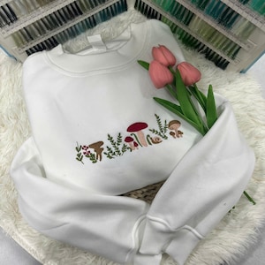 Mushrooms Embroidered Sweatshirt | Mushrooms Embroidered T-shirt | Mushrooms Embroidered Hoodie | Mushrooms Sweater