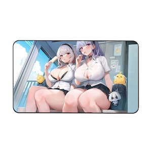 Tapis de jeu TCG avec zones 2, tapis de jeu TCG pour écolières animés, thème Waifu