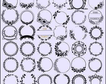 Cadre décoratif SVG | Cadre rond Svg | Bordure florale Svg | Vintage cadres Svg | Cadre victorien Svg | Ornements Svg | Cadre de mariage | SVG