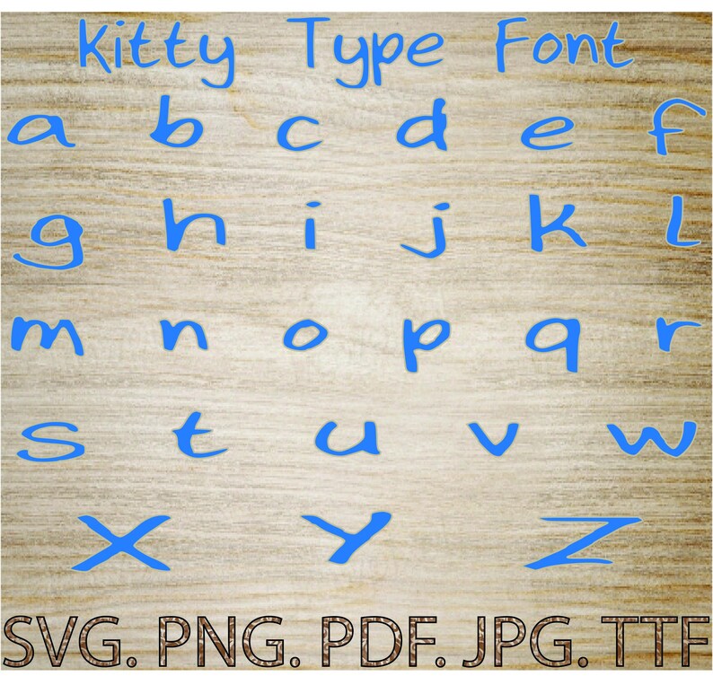 Kitty Font SVG, Cute Handwritten Script Alphabet Letters & Numbers, Ttf ...