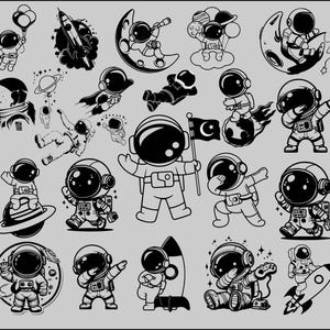 Astronaut Svg Bundle, Astronaut With Rocket Svg, Astronaut PNG Bundle, Astronaut PDF JPG Bundle, Instant Download, illustrator File