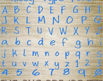 Kitty Font SVG, Cute Handwritten Script Alphabet Letters & Numbers, Ttf, Eps, Dxf, Svg, Png, Jpg, ( All Digital Files )