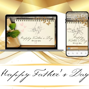 Gepersonaliseerde vaderdagkaart met handafdruk | Speciale kaart voor papa, canvassjabloon, bewerkbaar, digitale download, iemand zoals papa, 2 kinderen