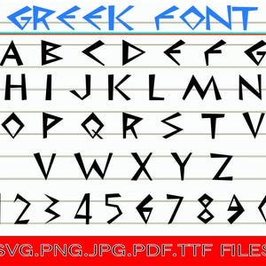 Greek Font TTF, Greek Alphabet, Greek Letters, Greek Numbers, Greek Cricut Font, Font Silhouette, Canva Font, Instant Download, Cleopatra