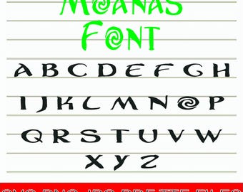 Moana Font SVG, Moana Alphabet TTF, Png, Svg Digital Download, Moana Font Svg Files for Cricut and Silhouette