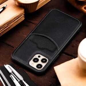 Funda tipo cartera de piel sintética para iPhone con tarjetero. Tapa magnética para iPhone 16 Pro Max, 15, 14, 13, 12 y 11. Un regalo ideal.