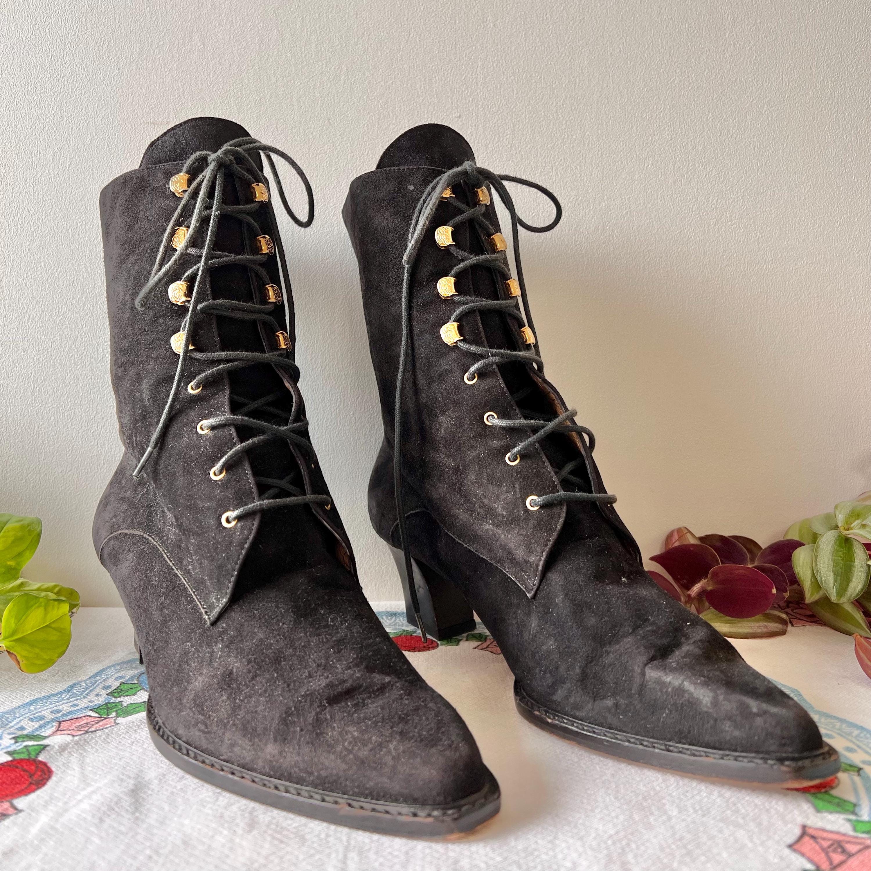 Pointy Lace up Boots - Etsy