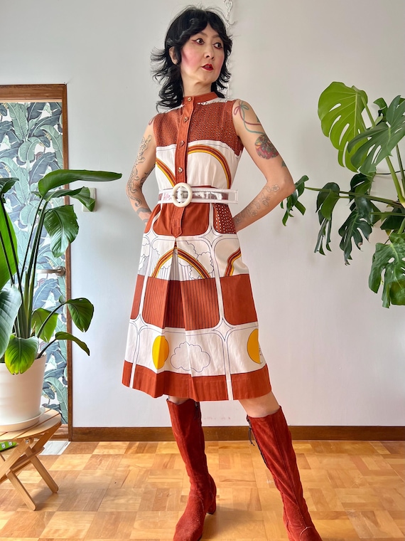 retro rainbow dress Rainbow Pride 1970s Retro Disco Font Disco Music A-Line Dress by DeborahCamp