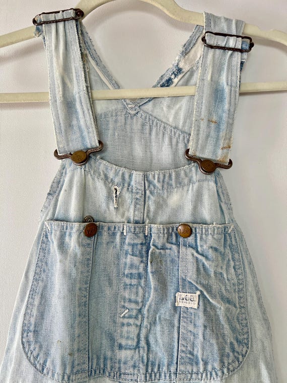 1970s Lee Faded Denim Overalls W=30