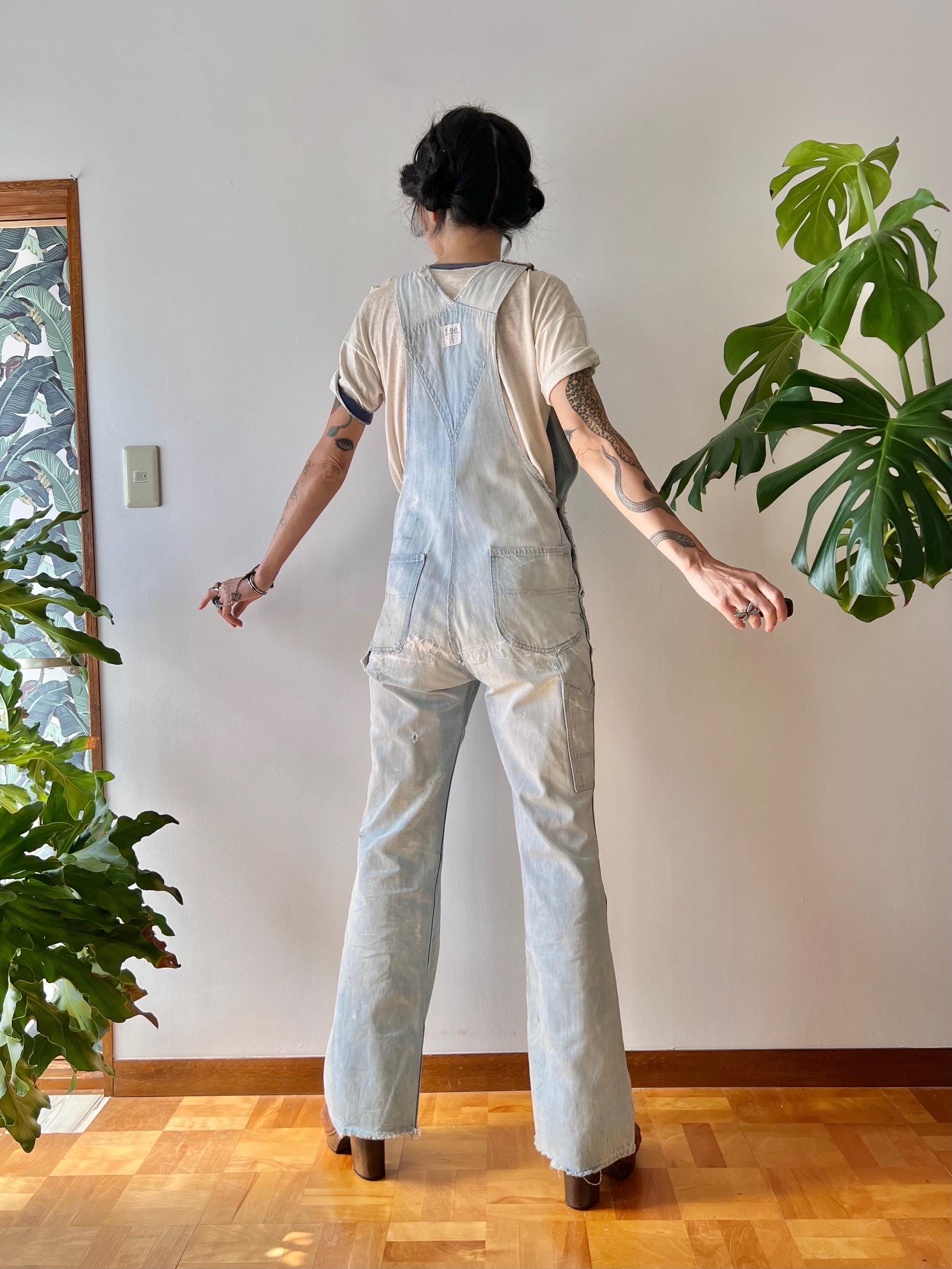 1970s Lee Faded Denim Overalls W=30
