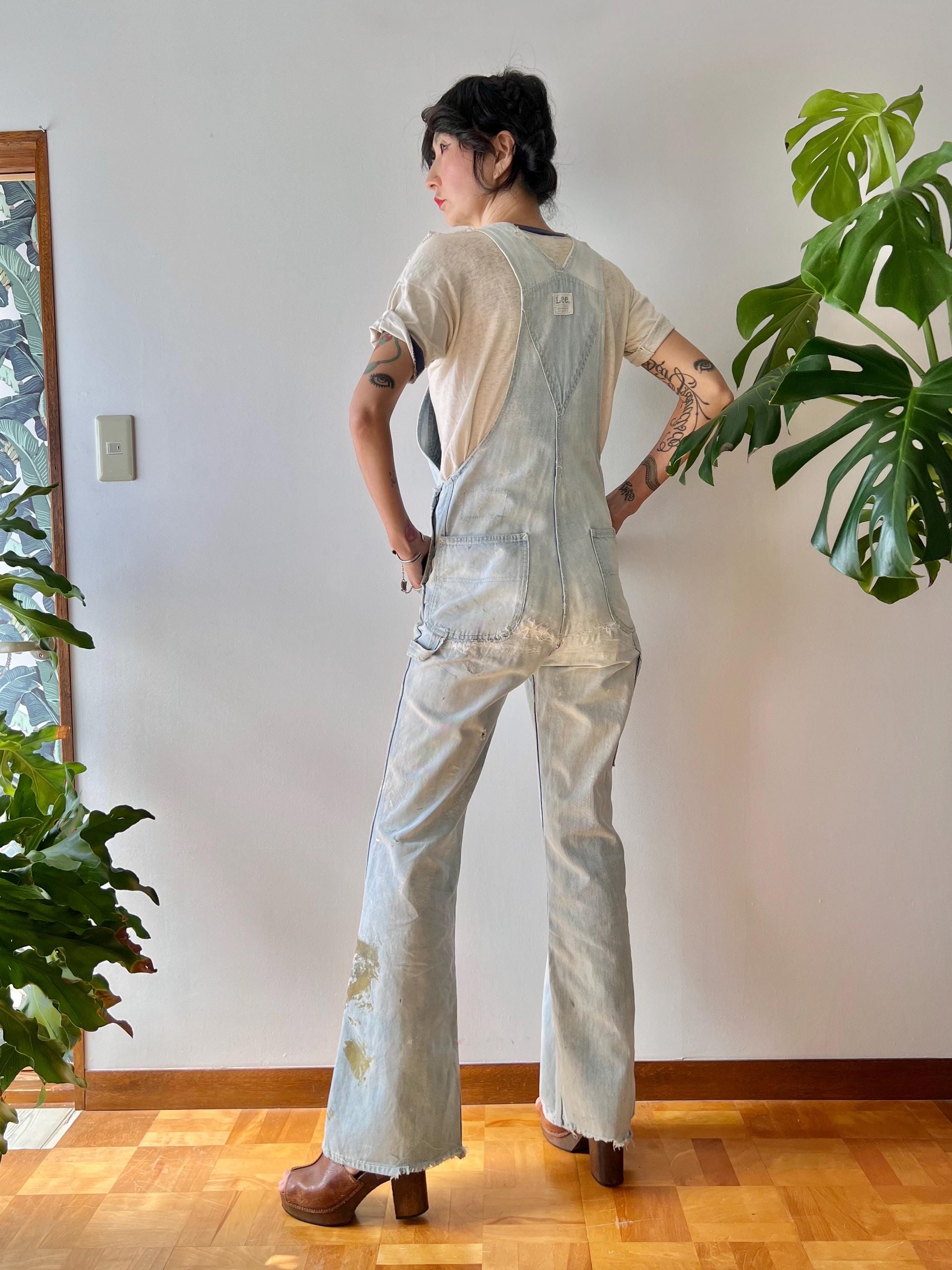 1970s Lee Faded Denim Overalls W=30