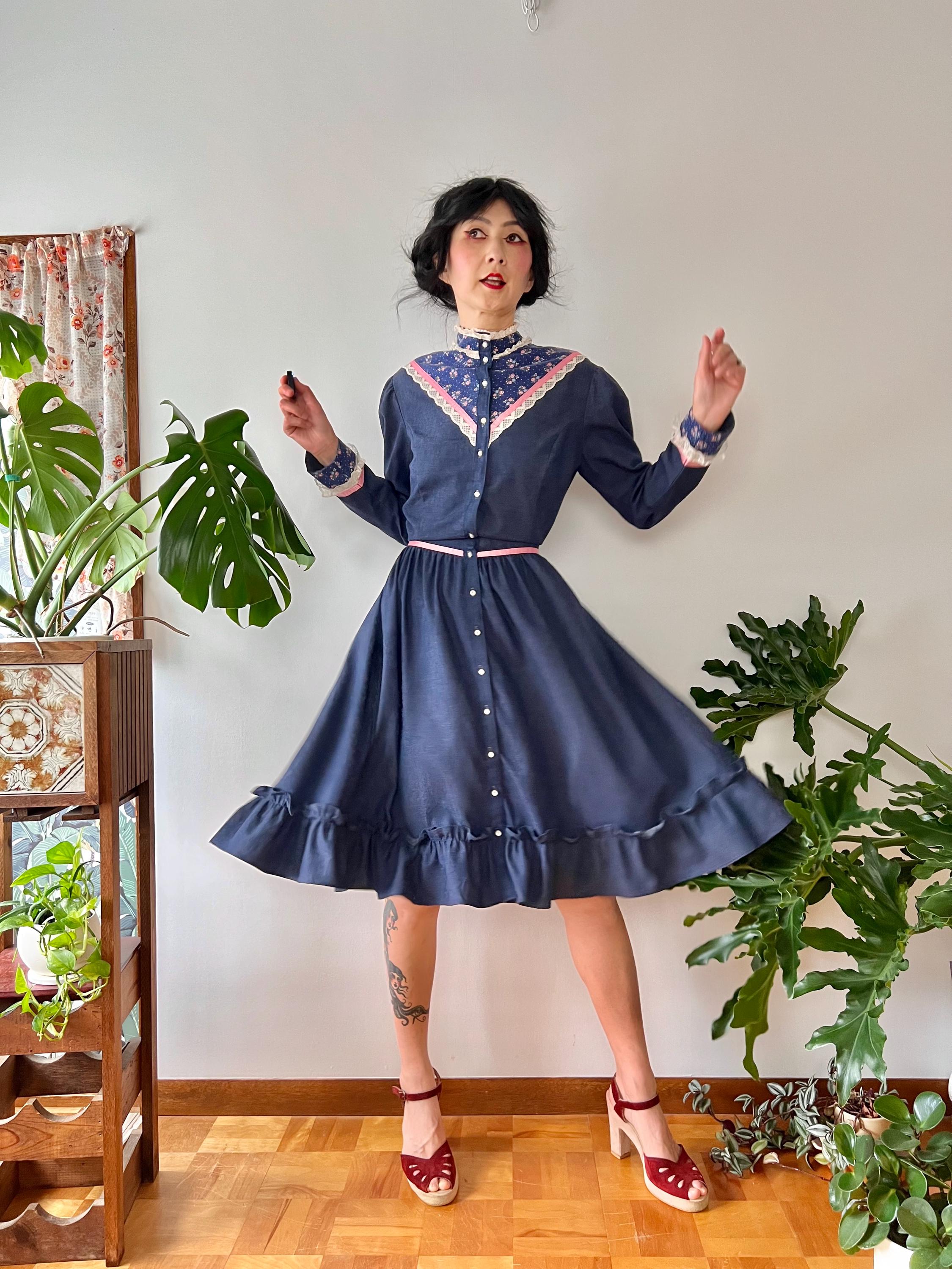 Gunne Sax Blue Dress - Etsy
