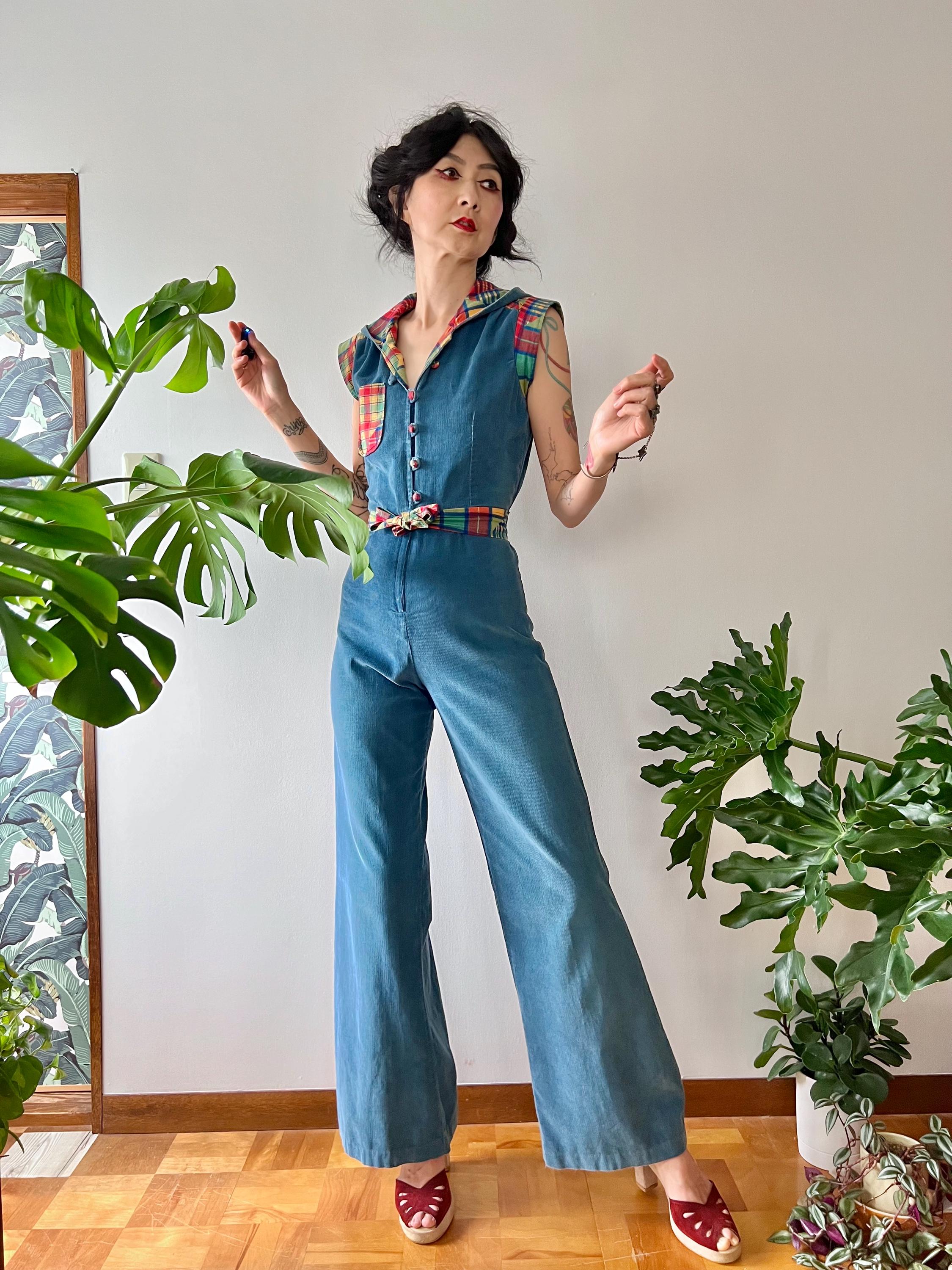70s Corduroy Jumpsuit - Etsy