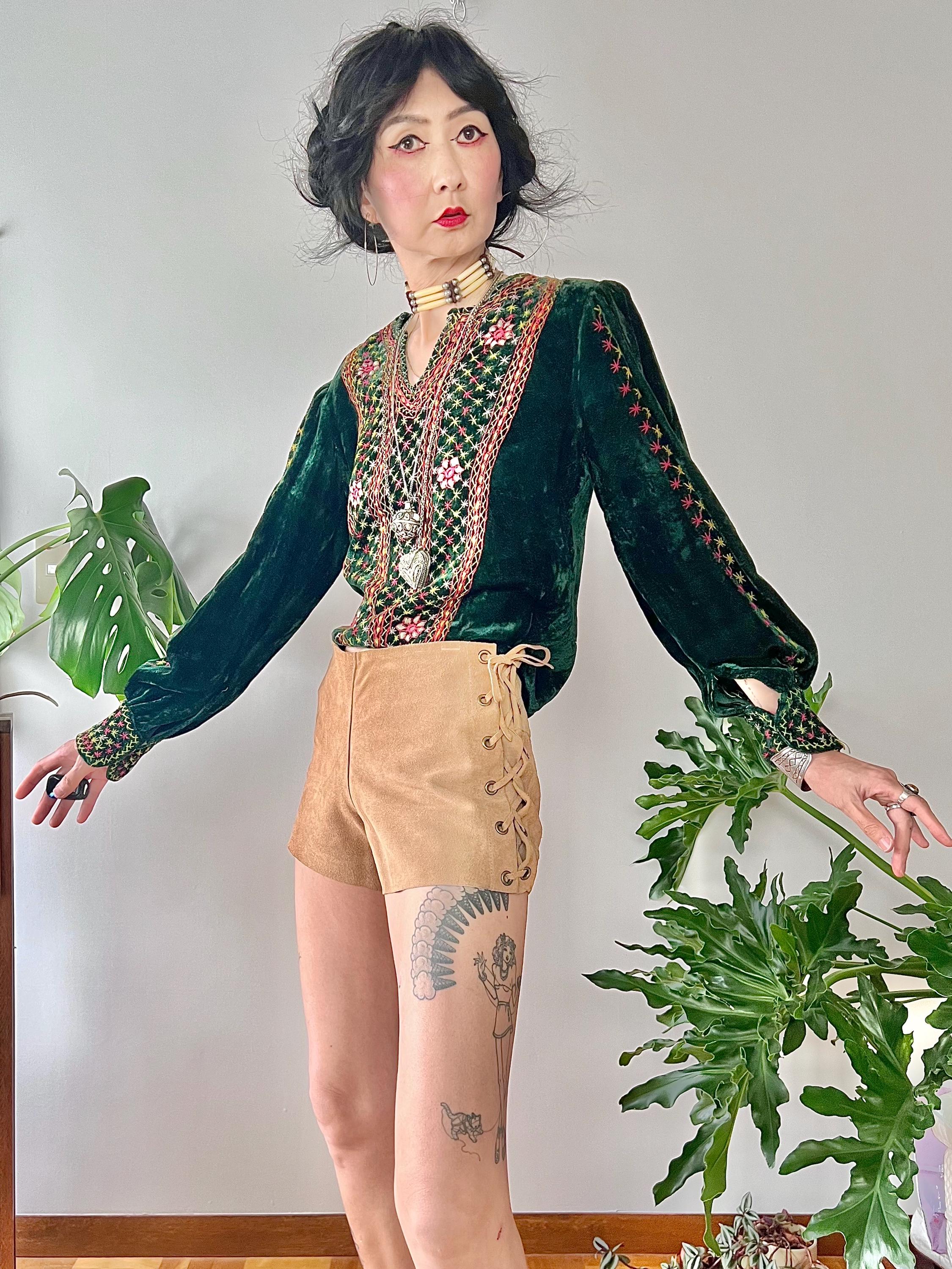70s Lace up Top - Etsy Canada