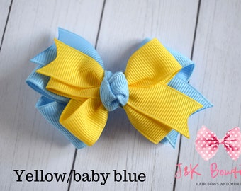 Taco Pinwheel Hair Bow 4 Red Green Yellow