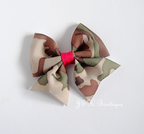 Camo hair bow hair clip hunting hair bow hair bow baby Etsy