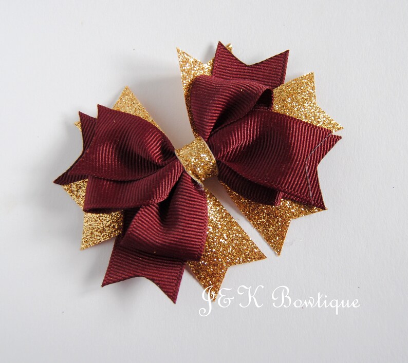 Burgundy Boutique Bow Christmas Bow Large Hair Bow Maroon Etsy