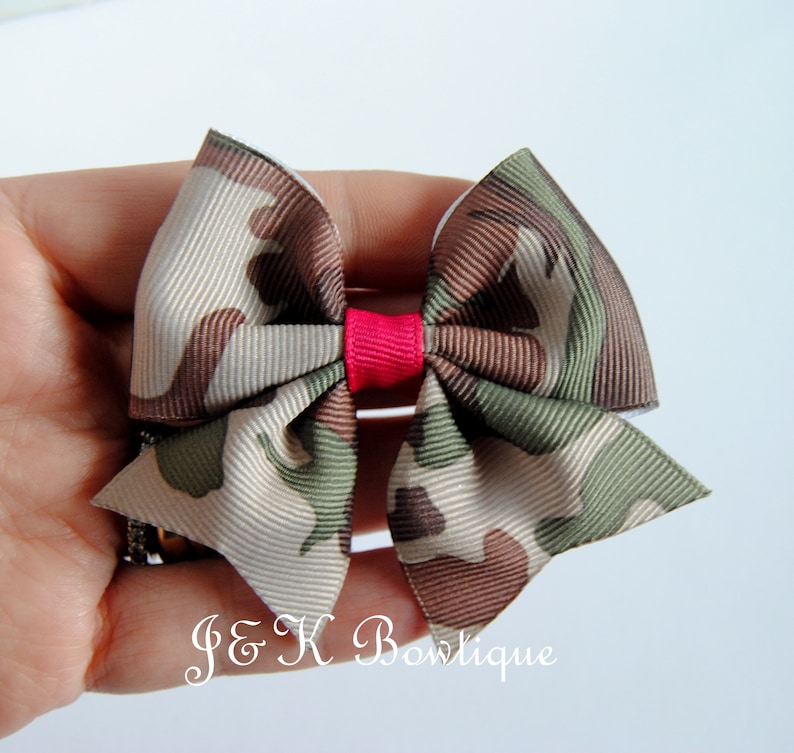 Camo hair bow hair clip hunting hair bow hair bow baby Etsy