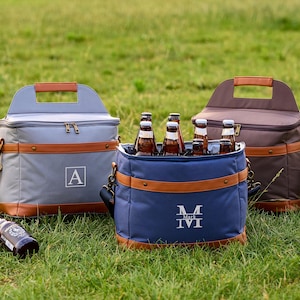 Personalized Cooler Bag,Groomsmen Gifts Beer Cooler Bag,Custom Embroidered Cooler Bags,Outdoor Picnic Bag,Best Man Gift,Father’s Day Gift