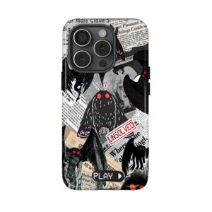 Capa de celular Cryptid Mothman, Cryptidcore, Capa para iPhone Folklore, Samsung Galaxy, Criatura monstruosa do Google Pixel, Lenda urbana, Assustador