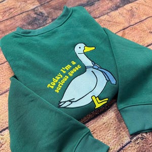 Embroidered Silly Goose Sweatshirt, Embroidered Goose Crewneck Sweatshirt, Silly Goose Shirt, Funny Sweatshirt, Funny Embroidered Shirt