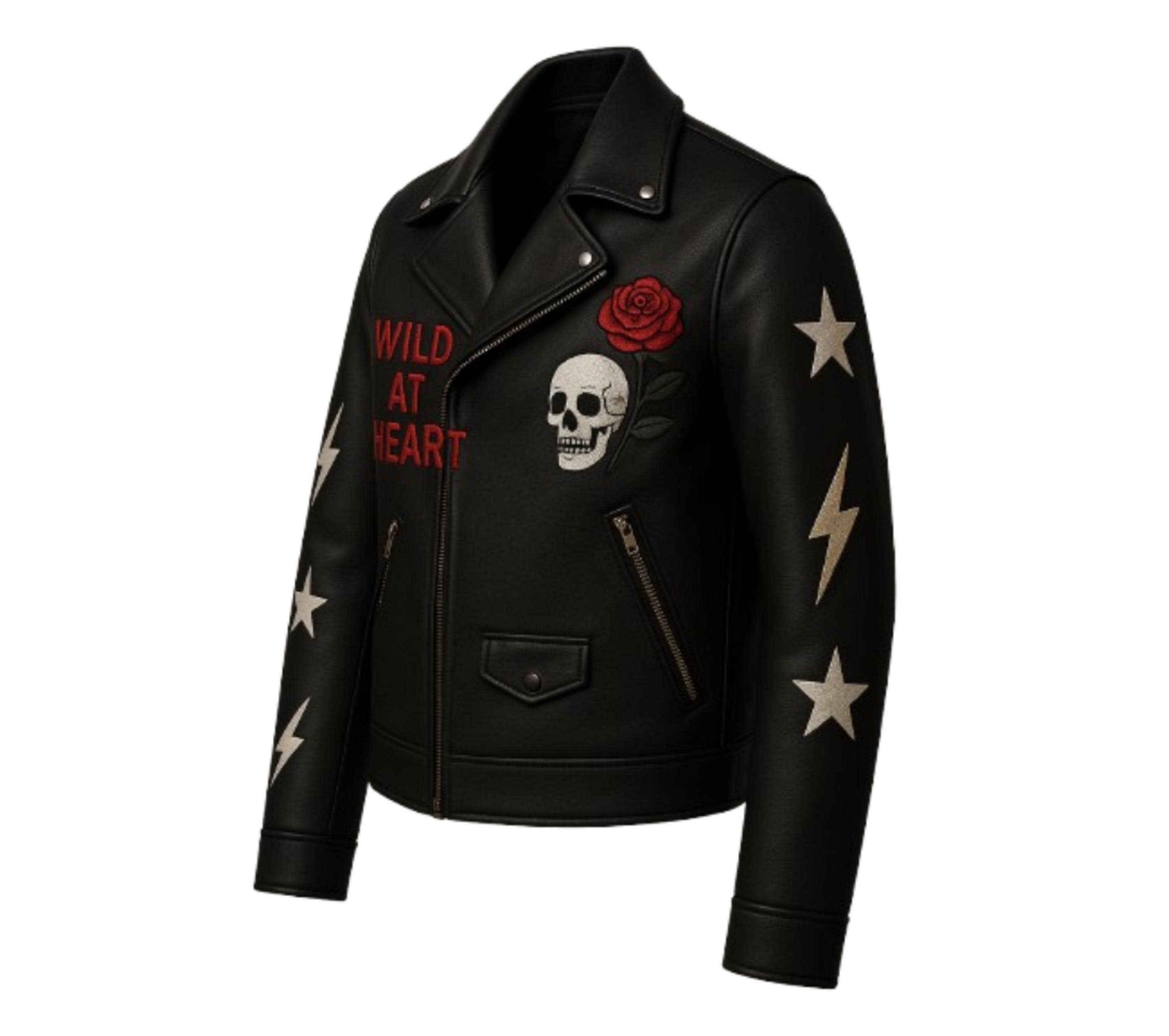 ジャケット・アウター COLLARS leather tracker jacket skull M New Men's Skull Print Genuine Leather Jacket Motorcycle Biker Punk