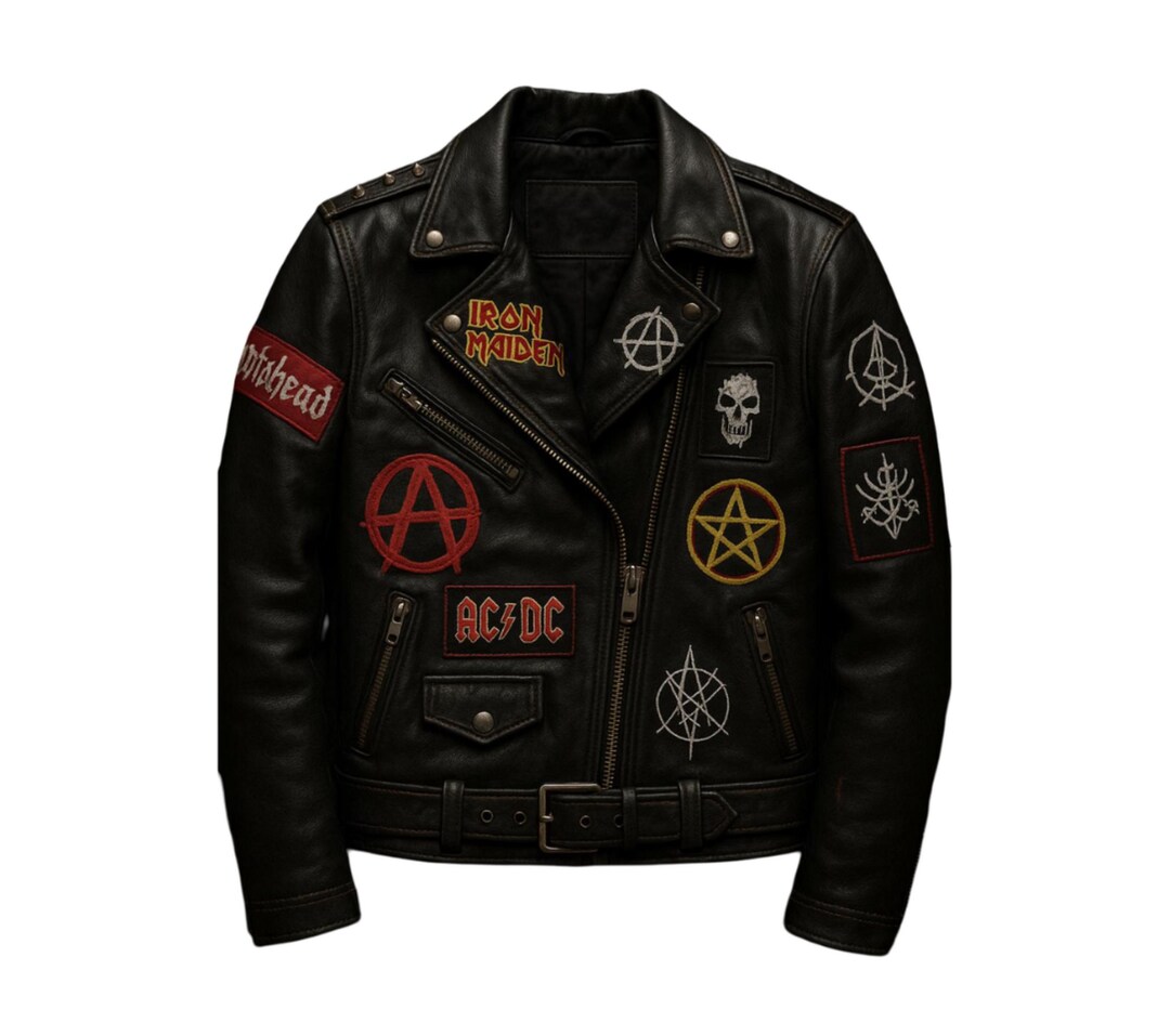Rock Performance Jacket Custom Punk Rock Leather Biker Jacket: Studded Anarchy, Handmade - Etsy