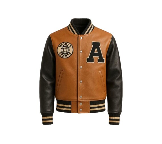 Brown Varsity Jacket | Letterman Jacket | Bomber Jacket