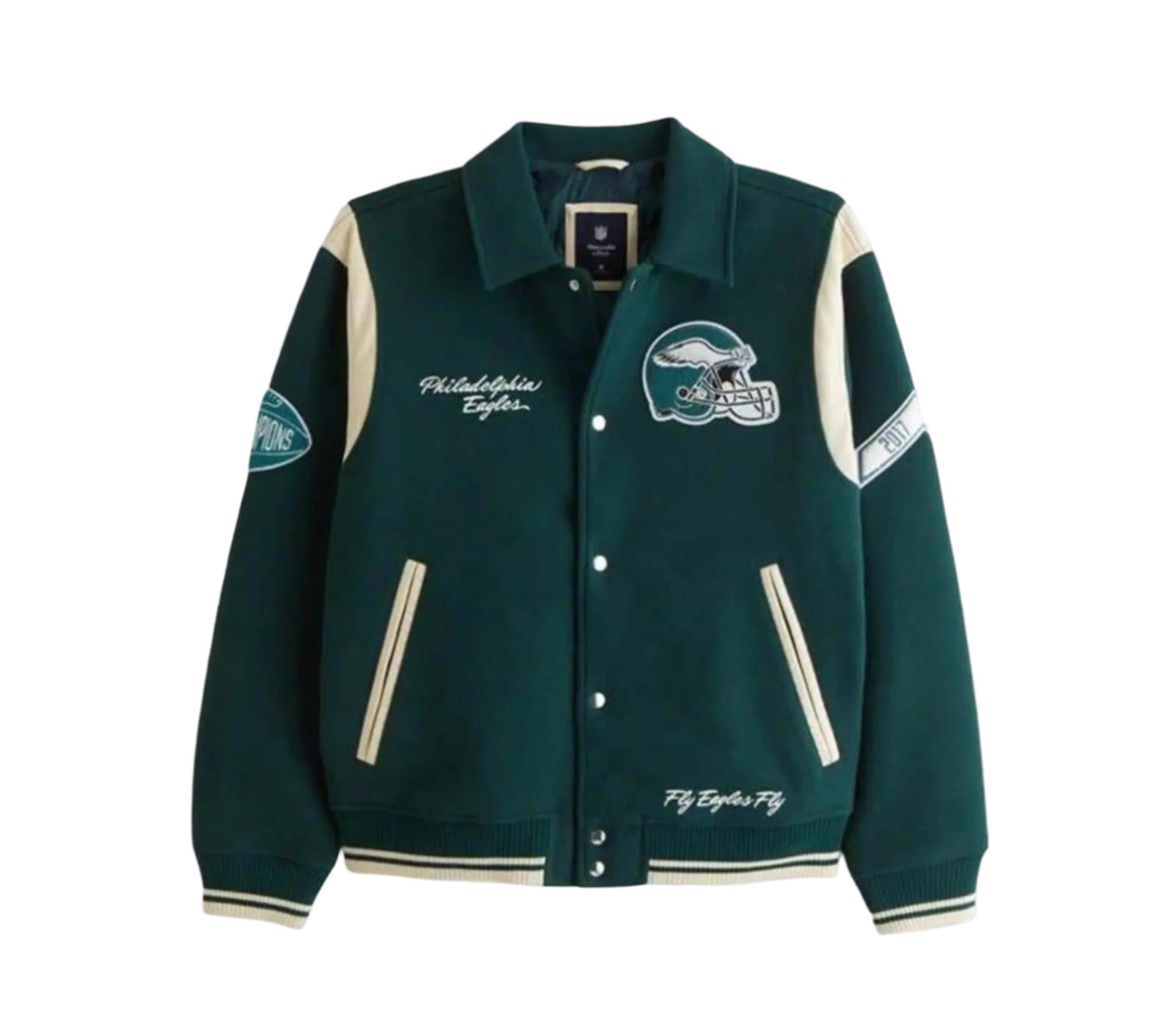 Philadelphia Eagles Varsity Jacket: Wool Blend NFL Fan Gift - Etsy