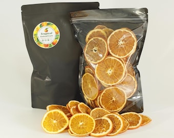 50 tranches d'orange séchée de Thaïlande | Décoration naturelle pour gâteaux et boissons