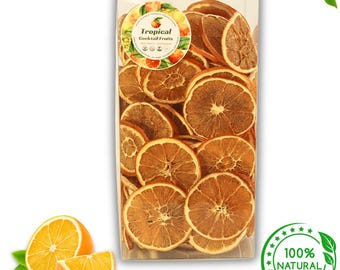 150 tranches de tranches d'orange séchées | Fruits naturels, sans sucre ajouté