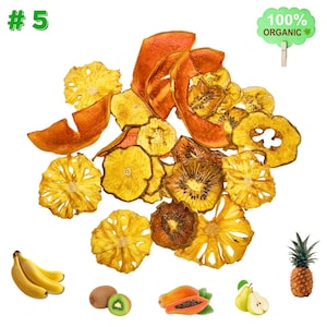 25 Slices | Dried Fruit Mix – 5 Premium Fruits | No Sugar | Natural & Healthy Snack #5