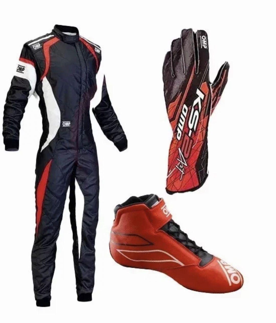 Tracksuit Racing Omp F1 Karting Bundle: KS-3 Racing Suit, KS-3 Shoes & KS-2 Art Gloves ...