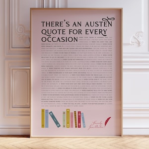 Jane Austen Quote Print: Pride and Prejudice, Literary Wall Art (Digital Download)