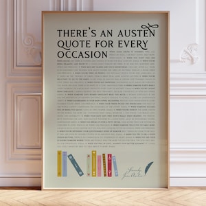 Jane Austen Literary Quotes Print: Pride and Prejudice Poster (Digital Download)