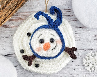 Melted Snowman Crochet Ornament Pattern: Amigurumi Christmas Decor (PDF)