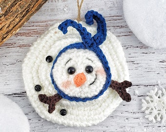 Melted Snowman Ornament Crochet Pattern PDF - Christmas Ornament Crochet Pattern - Christmas decor - Amigurumi Snowman - Christmas Tree