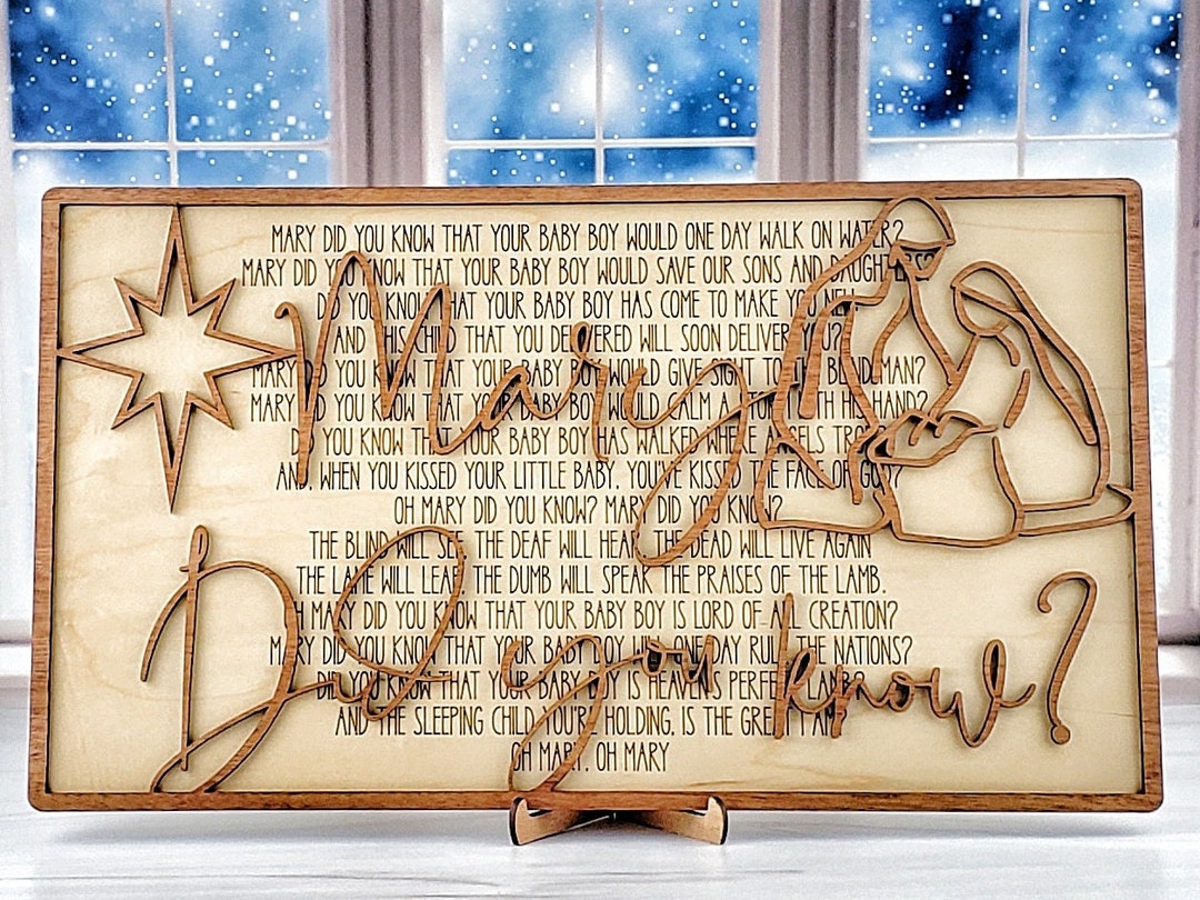 Mary Did You Know Christmas Song Sign Nativity Scene Decor Christmas