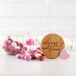 Candy Jar Personalized - Mother&#39;s Day Gifts for Her - Gifts for Couples - Wood Lid Candy Jar - Mom Valentine Gift - Date Night Jar