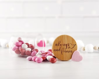 Personalized Candy Jar: Engraved Wood Lid, Valentine's Gift