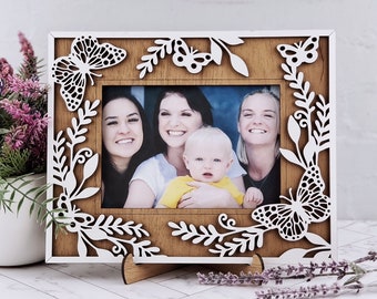 Butterfly Frame - Personalized Family Photo Gift for Mom