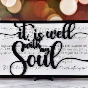 It Is Well With My Soul Sign - Religious Inspirational Hymn Sign - Christian Worship Song - Faith Hymns - Christmas Song Wall Hanging - Sing