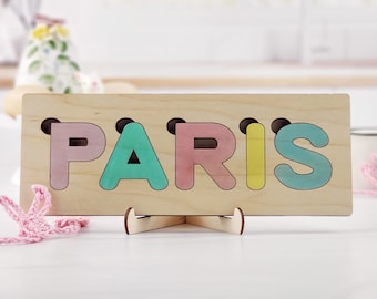 Personalize Name Puzzle - Wooden Toys - Easter Gift for Kid - Custom Name Puzzle - Toddler Toys - Sensory Activity - Easter Basket Gift