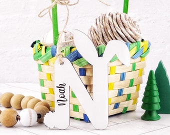 Easter Bunny Basket Tags - Custom Name Basket Tag - Personalised Name Tag - Easter Gift Tags - Easter Place Cards - Egg Basket Tag - Rabbit