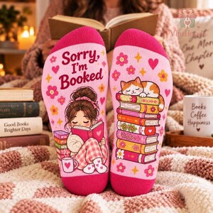 Sokken met gepersonaliseerde naam voor boekenliefhebbers, sokken met de tekst "Shhh, ik lees", cadeau voor een boekenwurm, sokken voor leesliefhebbers