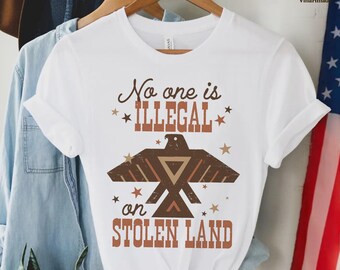 No One Is Illegal On Stolen Land Comfort Colors Shirt, Immigrants Make America Tee, Activist T- Shirt, Anti Trump Anti ICE Apparel