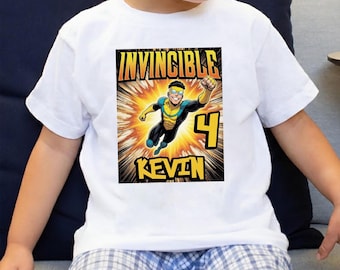Personalized Name Invincible Mark Grayson Shirt, Superhero Birthday Boy Shirt, Comic Book Fan Gift Mineral Wash, Superhero Costume