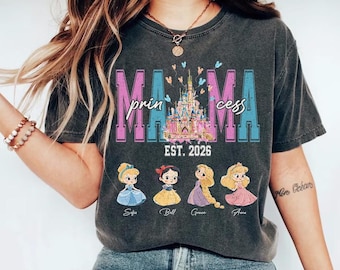 Camisa personalizada "Mamá Princesa" de Comfort Colors®, Camisa para anunciar el embarazo, Regalo para el Día de la Madre
