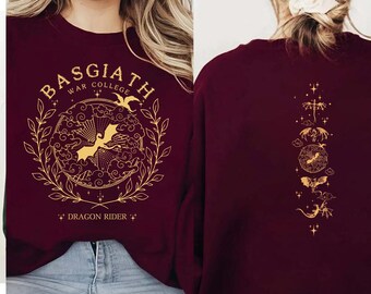 Basgiath War College, Fourth Wing Double Sided Sweatshirt, The Empyrean Series, Violet Sorrengail Fantasy Book, Fantasy Reader, Women Gift