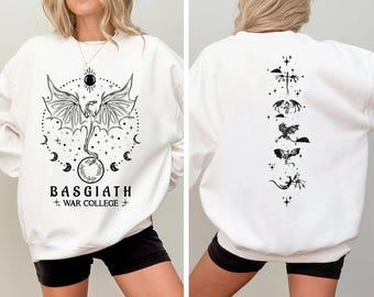 Basgiath War College 2-Sided Sweatshirt, The Empyrean Series, Violet Sorrengail Fantasy Book, The Empyrean Series, Fantasy Book Dragon